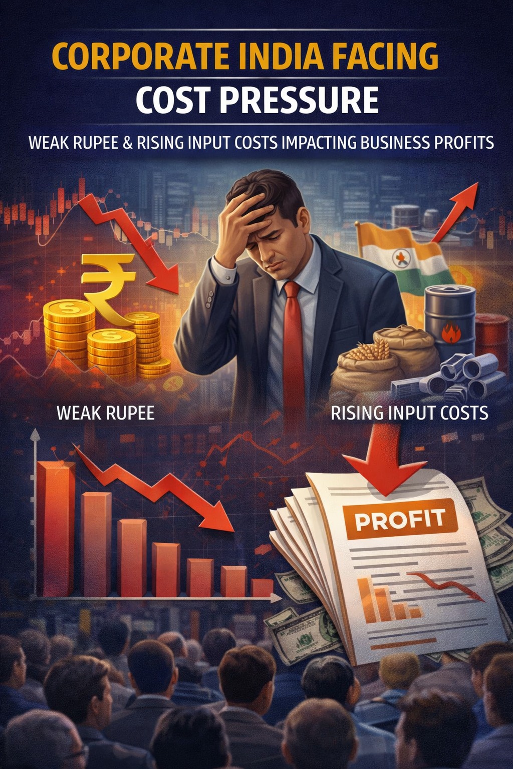 Corporate India facing cost pressure due to weak rupee and rising input costs impacting business profits